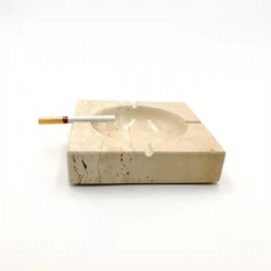 Yellow Travertine stone marble Ashtray
